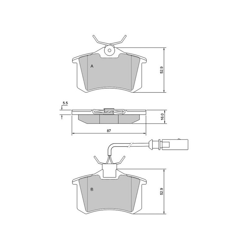 Set placute frana spate