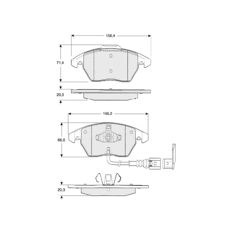 Set placute frana fata